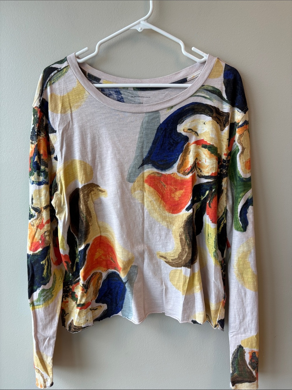 Anthropologie Women's Abstract Print Long Sleeve Top - Multicolor